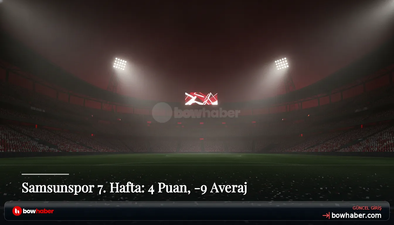 Samsunspor 7. Hafta: 4 Puan, -9 Averaj