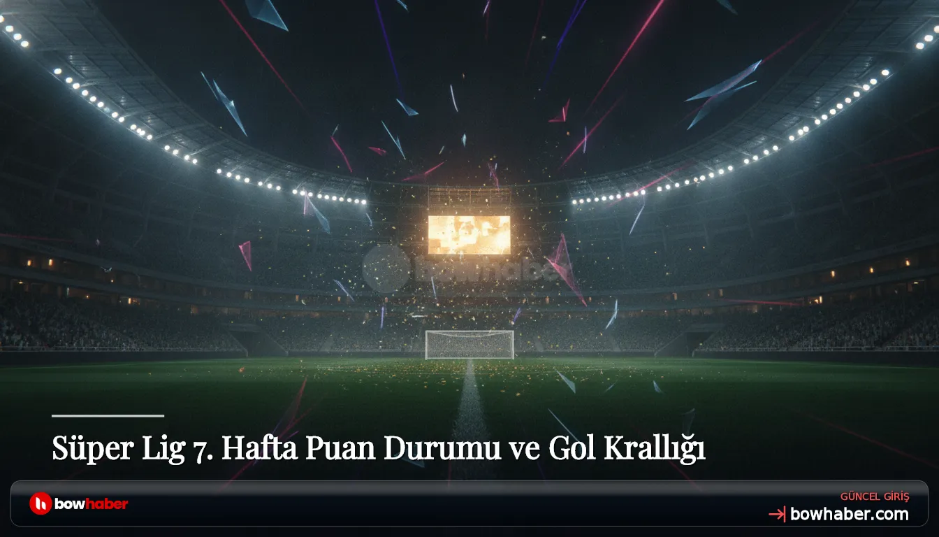 Süper Lig 7. Hafta Puan Durumu ve Gol Krallığı