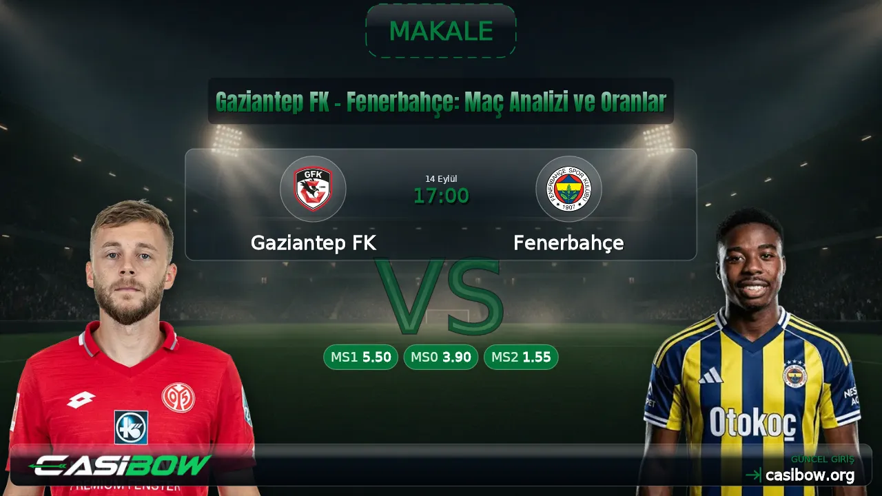 Gaziantep FK - Fenerbahçe: Maç Analizi ve Oranlar