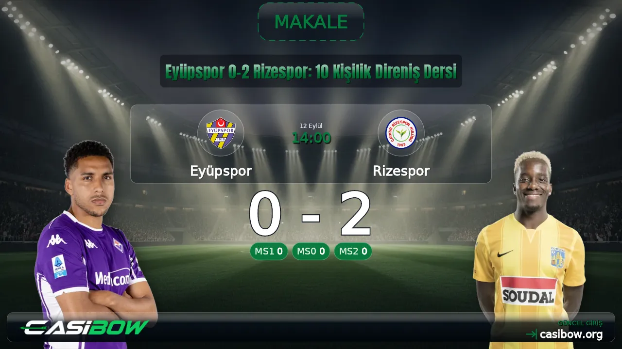 Eyüpspor 0-2 Rizespor: 10 Kişilik Direniş Dersi