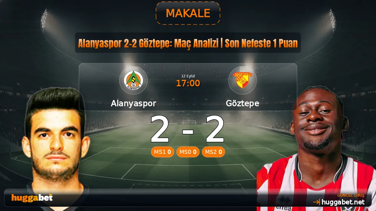 Alanyaspor 2-2 Göztepe: Maç Analizi | Son Nefeste 1 Puan