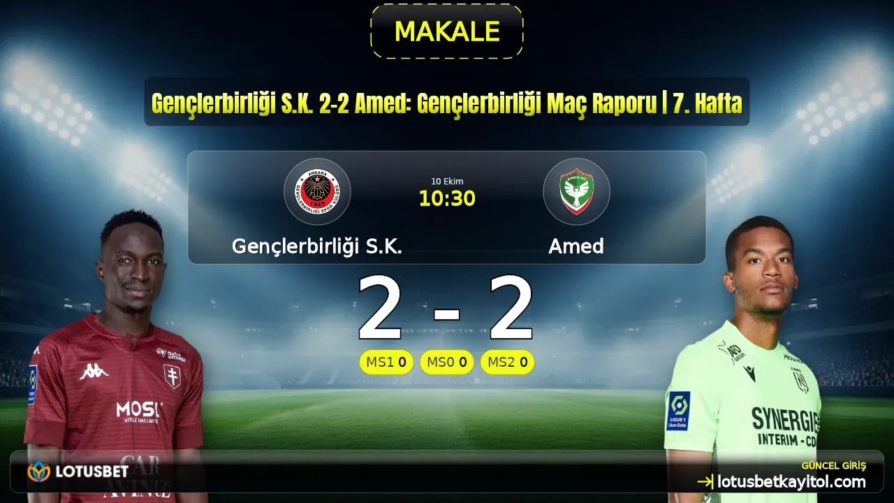 Gençlerbirliği S.K. 2-2 Amed: Gençlerbirliği Maç Raporu | 7. Hafta