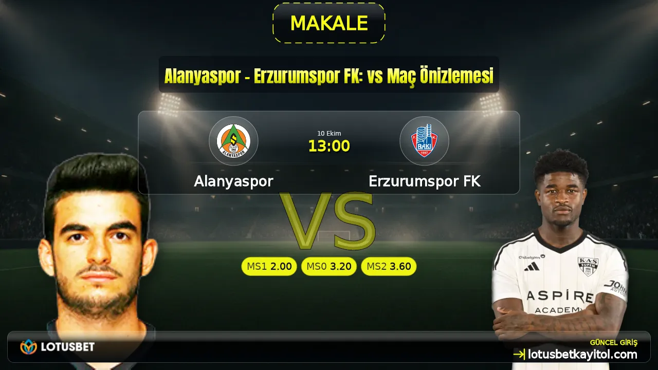 Alanyaspor - Erzurumspor FK: vs Maç Önizlemesi