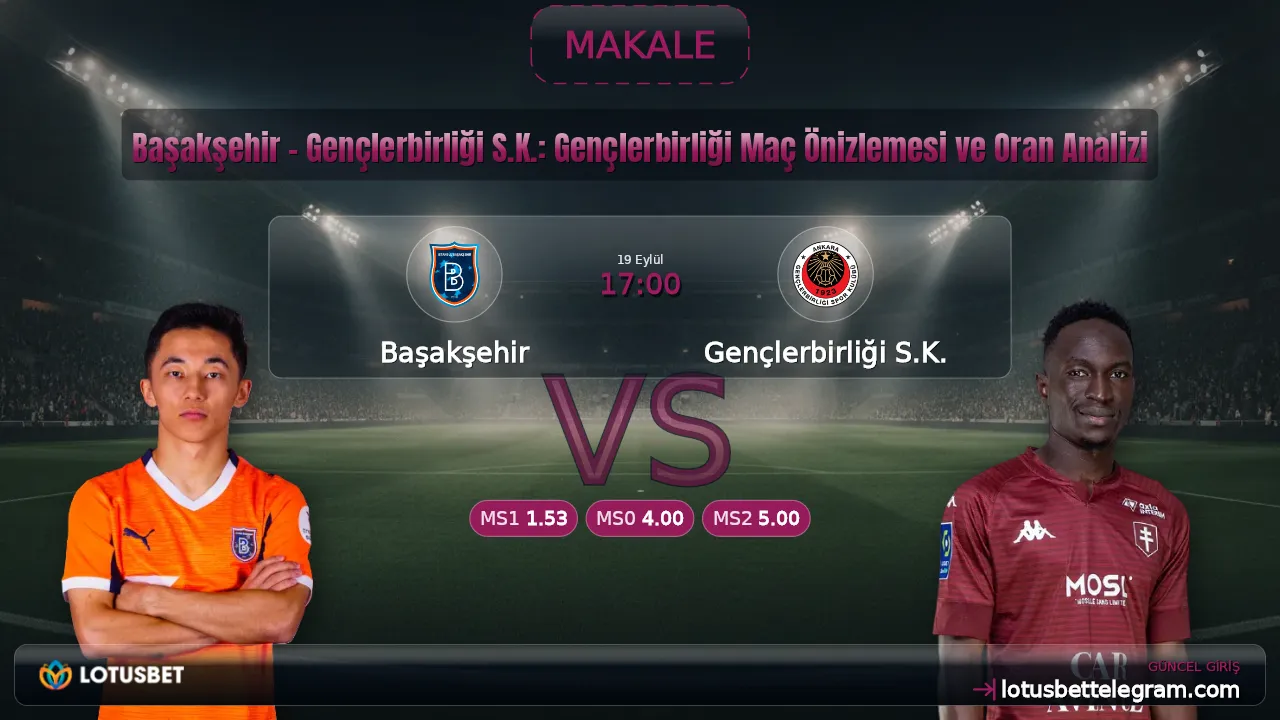 Başakşehir - Gençlerbirliği S.K.: Gençlerbirliği Maç Önizlemesi ve Oran Analizi