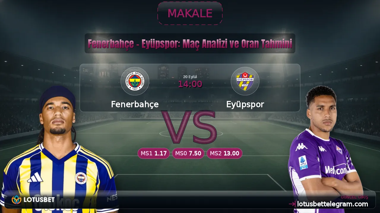 Fenerbahçe - Eyüpspor: Maç Analizi ve Oran Tahmini
