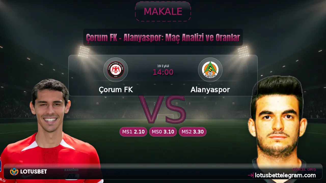 Çorum FK - Alanyaspor: Maç Analizi ve Oranlar